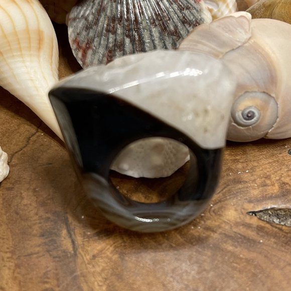 Natural Quartz Ring, White & Brown | Size 6.5 | NWT - Picture 2 of 7